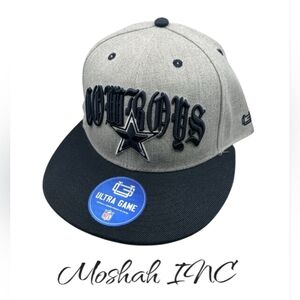 Dallas Cowboys Old English BBall Ultra Game Gray/Navy Snapback Hat - SIZE: OSFA